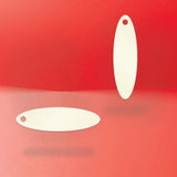 Shimmer White Gold Custom Hang Tag- Oval - 1-3/4" x 1/2" (200 pcs)