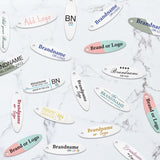 Shimmer White Custom Hang Tag- Oval - 1-3/4" x 1/2" (200 pcs)
