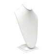 White Leatherette Jewelry Necklace Display Bust, 14-1/2" Tall