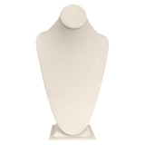 Beige Faux Suede Jewelry Necklace Display Bust, 14-1/2" Tall
