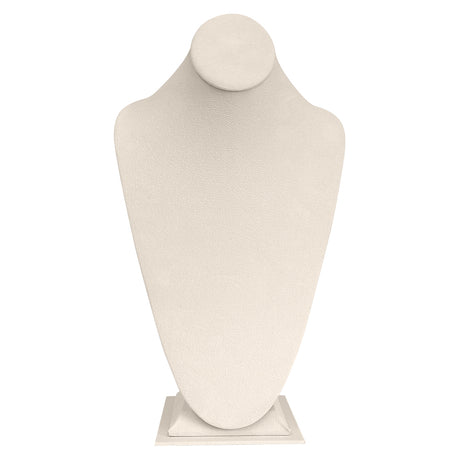 Beige Faux Suede Jewelry Necklace Display Bust, 14-1/2" Tall