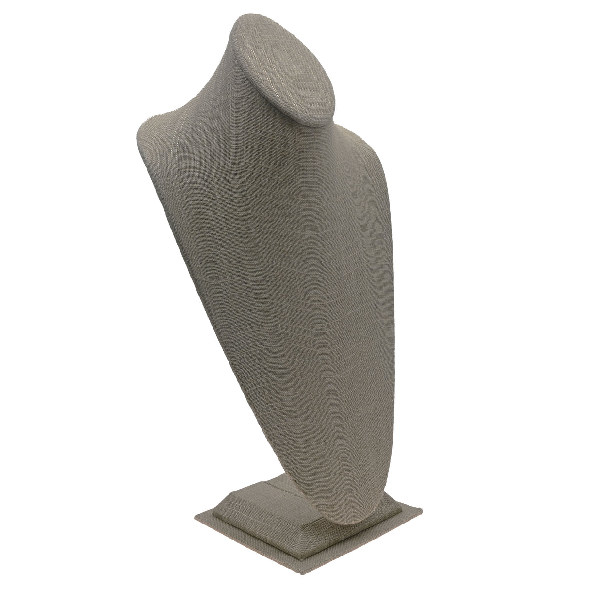 Grey Linen Jewelry Necklace Display Bust, 14-1/2" Tall