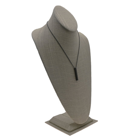 Grey Linen Jewelry Necklace Display Bust, 14-1/2" Tall