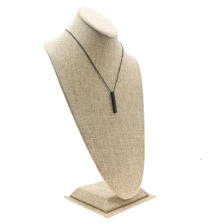 Brown Burlap Jewelry Necklace Display Bust, 14-1/2" Tall