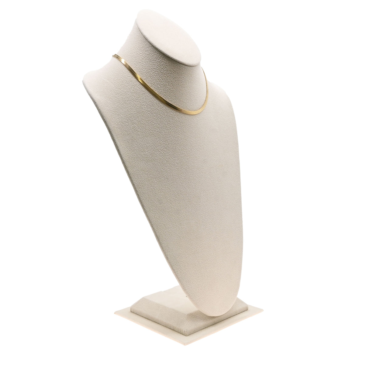 Beige Faux Suede Jewelry Necklace Display Bust, 14-1/2" Tall