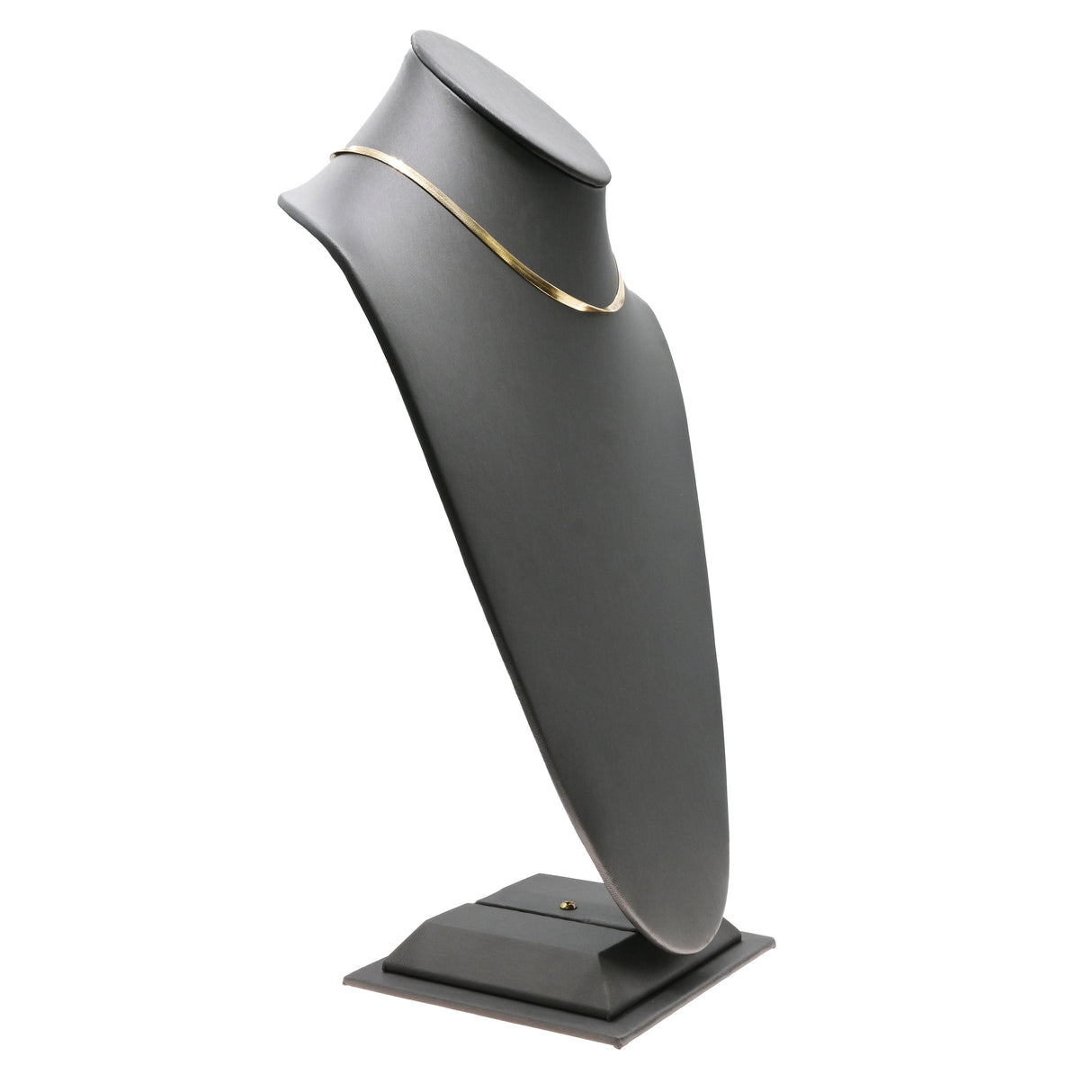 Steel Grey Leatherette Necklace Bust Display, 14.5" Tall