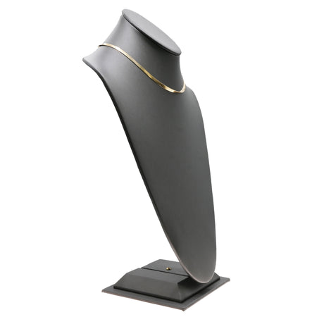 Steel Grey Leatherette Jewelry Necklace Display Bust, 14-1/2" Tall