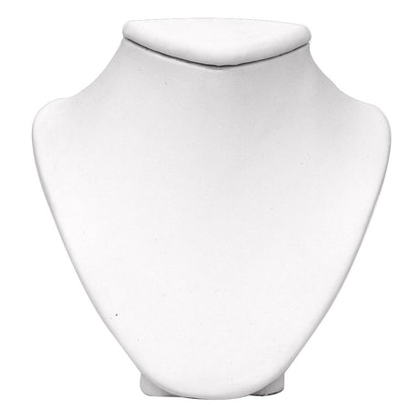 White Leatherette Jewelry Pendant Bust, 4-1/2" Tall