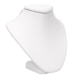 White Leatherette Jewelry Pendant Bust, 4-1/2" Tall