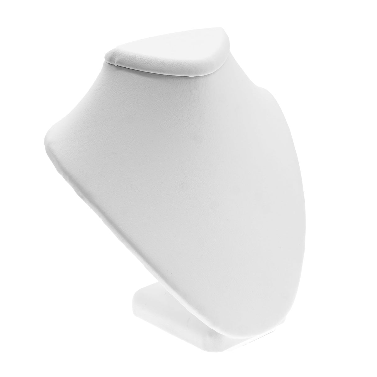 White Leatherette Jewelry Pendant Bust, 4-1/2" Tall