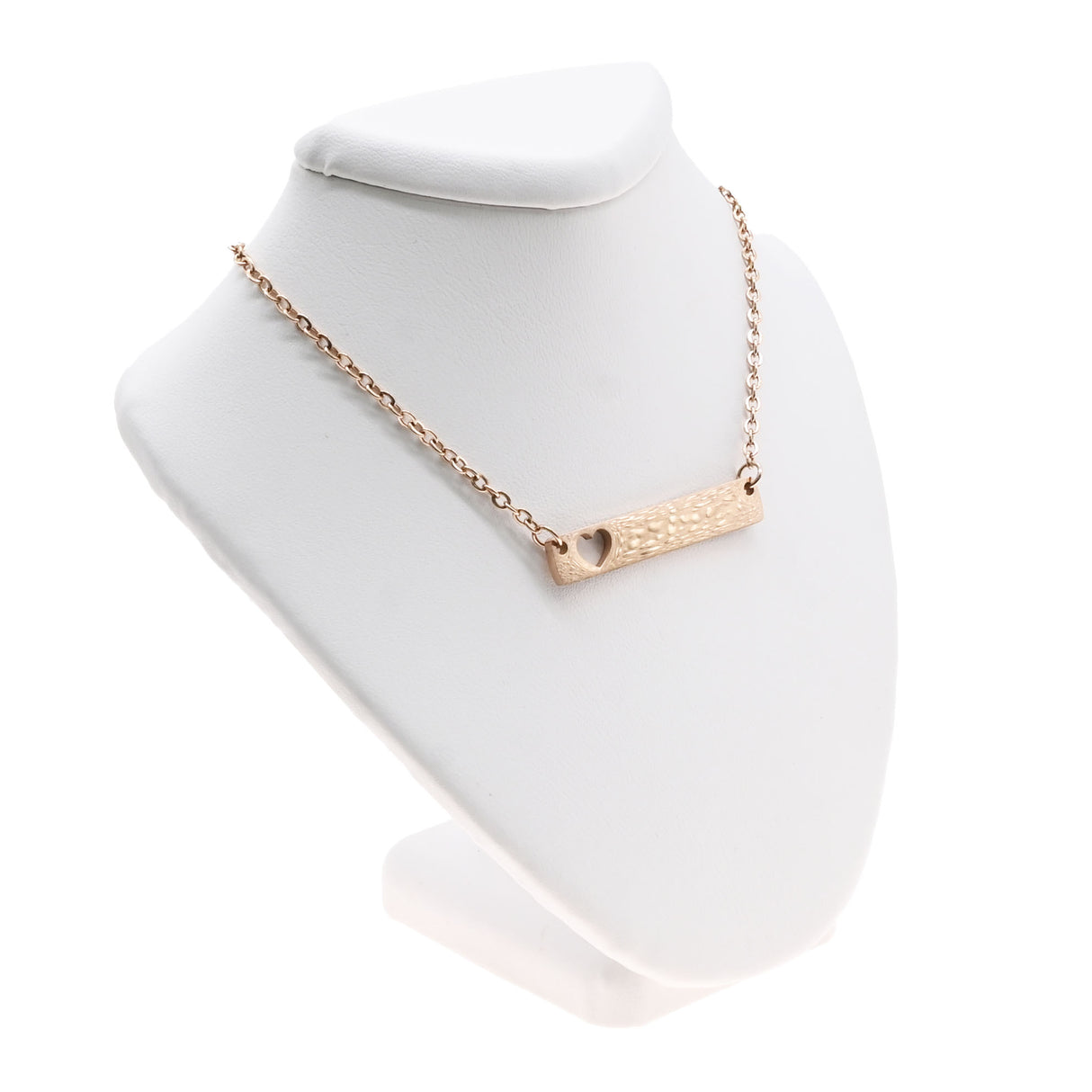 White Leatherette Jewelry Pendant Bust, 4-1/2" Tall