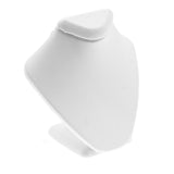 White Leatherette Jewelry Pendant Bust, 2-5/8" Tall