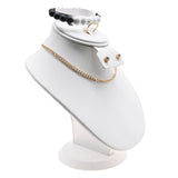 White Leatherette Jewelry Earring / Ring / Necklace / Bracelet Combination Bust