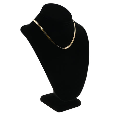 Black Velvet Jewelry Necklace Display Bust, 11" Tall