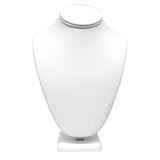 White Leatherette Jewelry Necklace Display Bust, 11" Tall