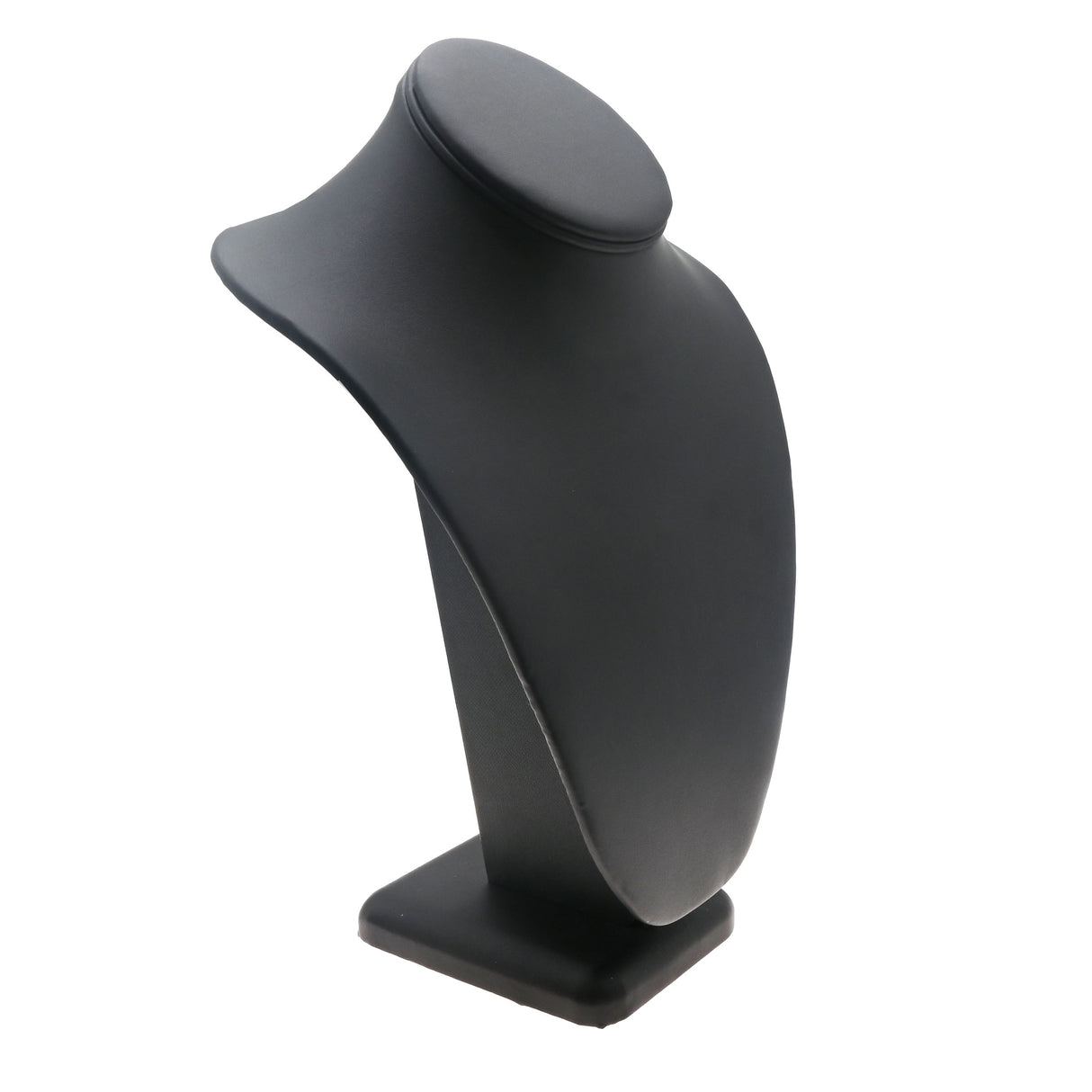 Black Leatherette Jewelry Necklace Bust, 11" Tall