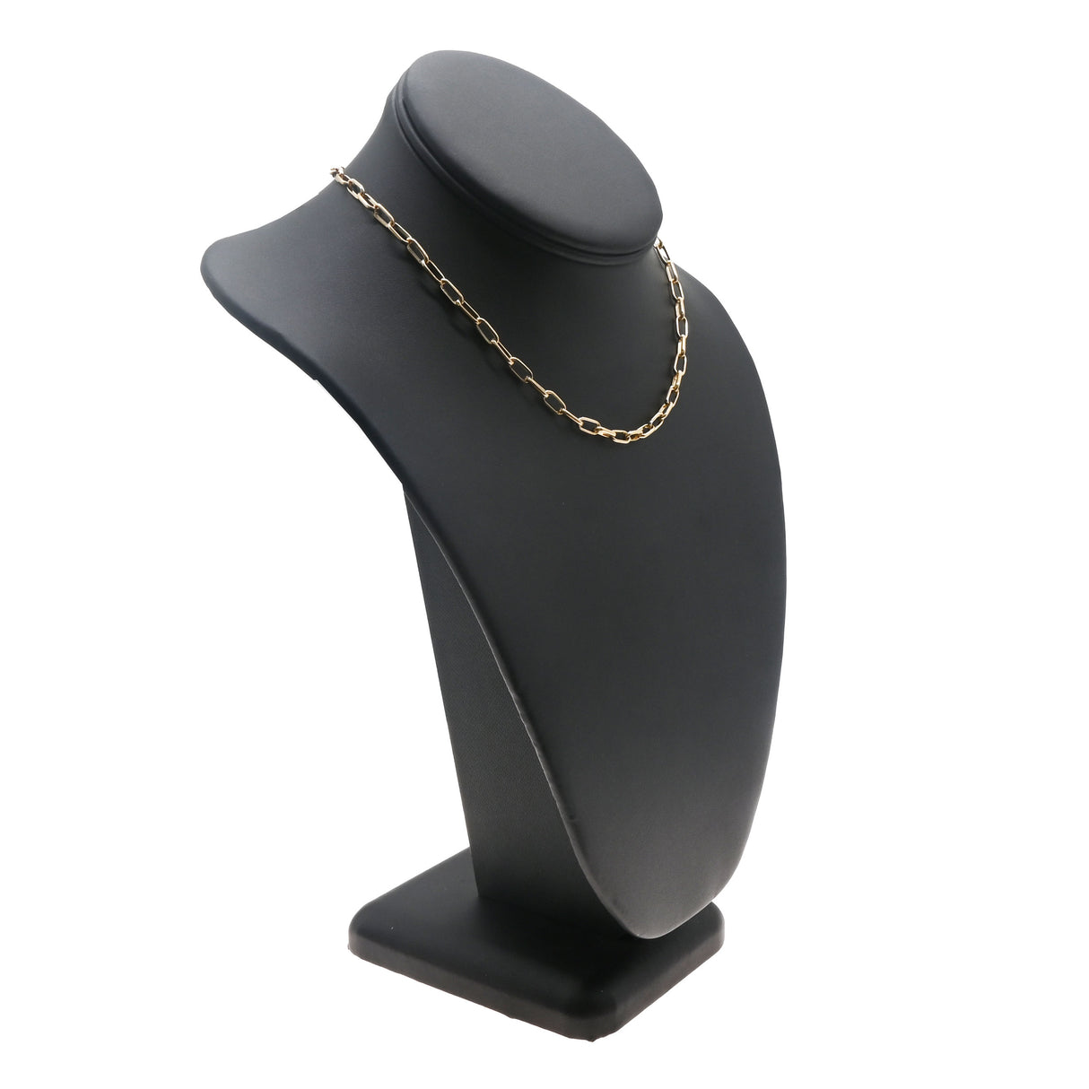 Black Leatherette Jewelry Necklace Bust, 11" Tall