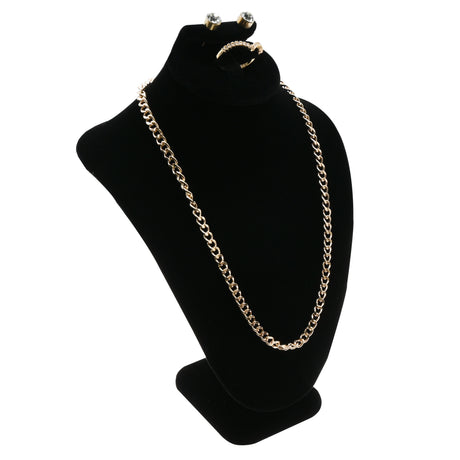 Black Velvet Necklace Bust Display, 7-1/2" Tall – Holds Necklace, Ring & Earrings