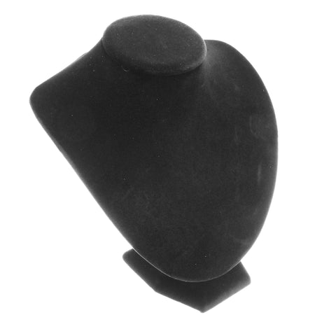 Black Velvet Wide Jewelry Necklace Display Bust, 8" Tall