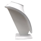 White Leatherette Wide Jewelry Necklace Display Bust, 8" Tall