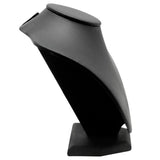 Black Leatherette Wide Jewelry Necklace Display Bust, 8" Tall