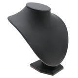 Black Leatherette Wide Necklace Display Bust - 8" Tall