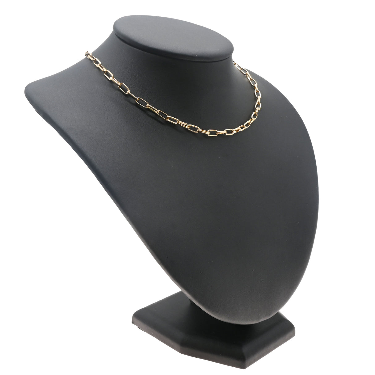 Black Leatherette Wide Necklace Display Bust - 8" Tall