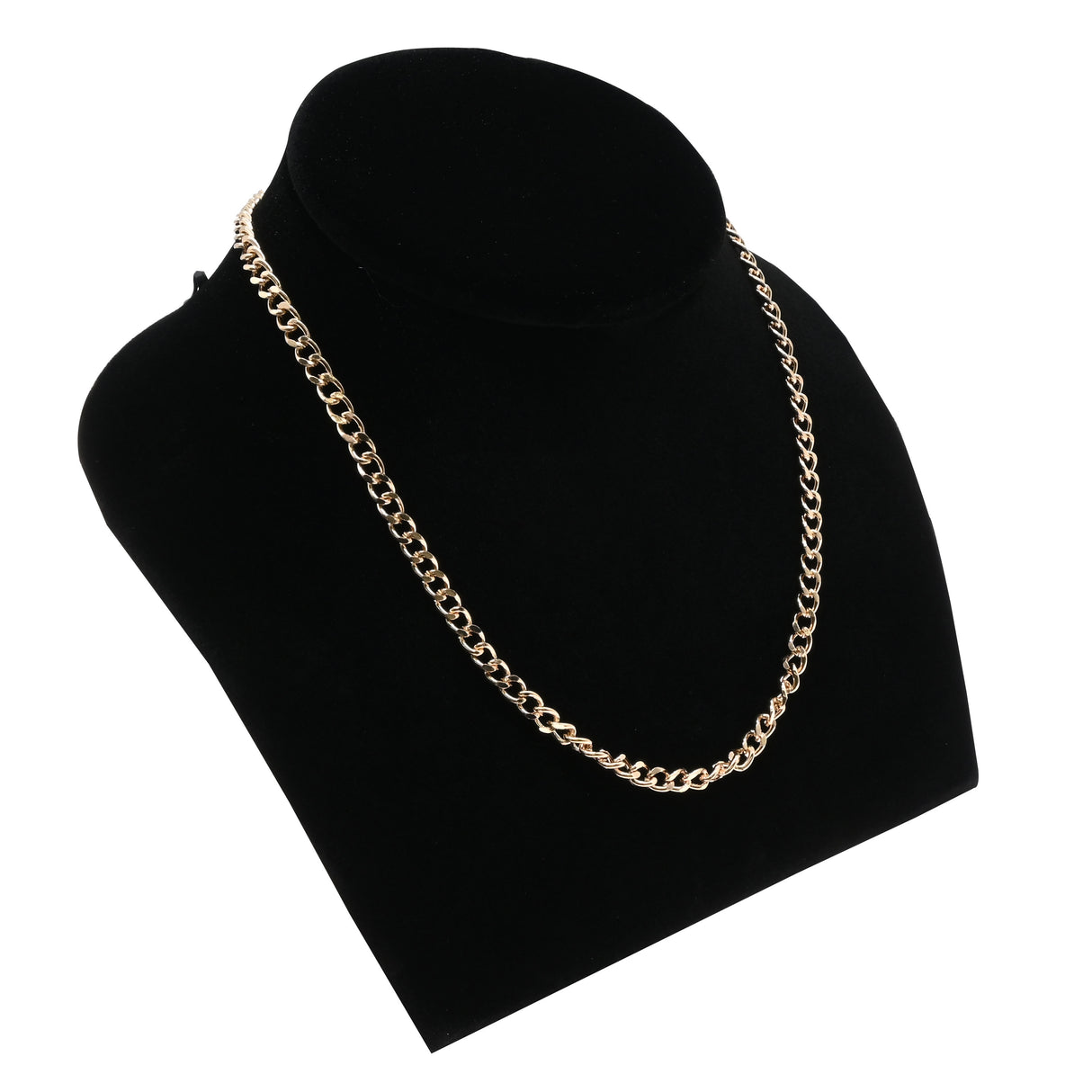 Black Velvet Low-Profile Jewelry Necklace Bust, 5" Tall