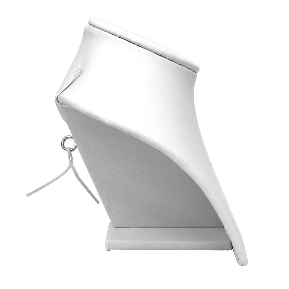 White Leatherette Low-Profile Jewelry Necklace Bust, 5" Tall