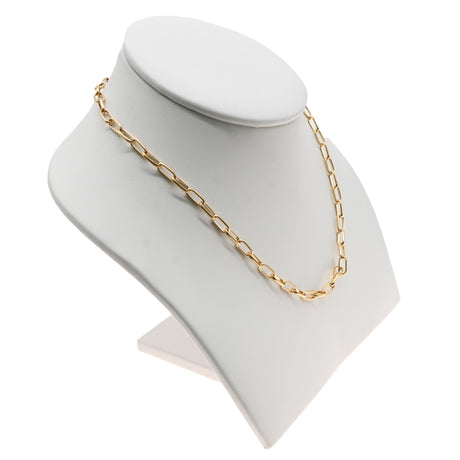 White Leatherette Low-Profile Jewelry Necklace Bust, 5" Tall