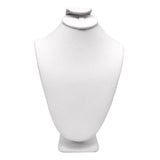 White Leatherette Jewelry Necklace / Ring / Earring Combination Bust