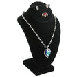 Black Velvet Jewelry Necklace / Ring / Earring Combination Bust, 6" Tall