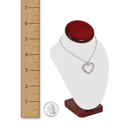 Red Rosewood Jewelry Necklace Display Bust, 6-1/4" Tall