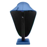 Blue Leatherette Jewelry Necklace Display Bust, 10" Tall