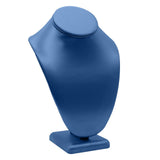 Blue Leatherette Jewelry Necklace Display Bust, 10" Tall