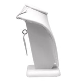 White Leatherette Jewelry Necklace Display Bust, 10" Tall