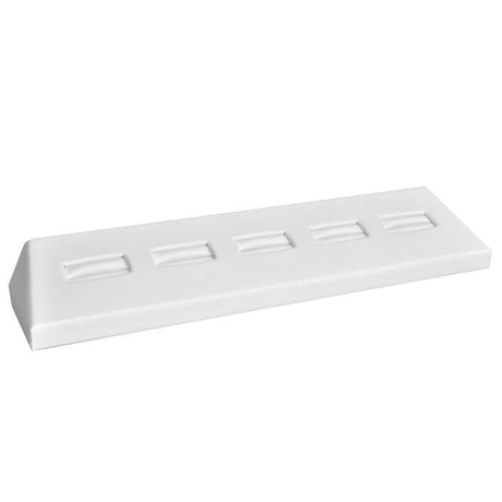 White Leatherette 5 Slot Jewelry Ring Display Tray
