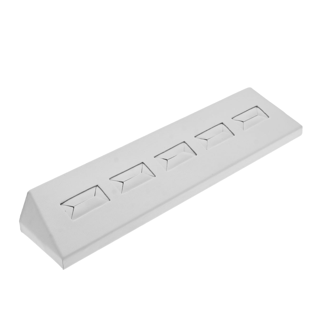 White Leatherette 5 Slot Jewelry Ring Display Tray