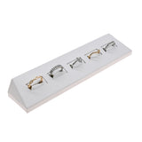 White Leatherette 5 Slot Jewelry Ring Display Tray