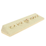 Beige Linen 5 Slot Jewelry Ring Display