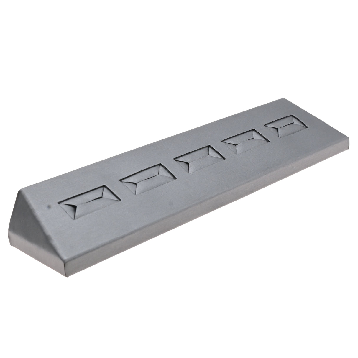 Steel Grey Leatherette 5-Slot Jewelry Ring Display Tray