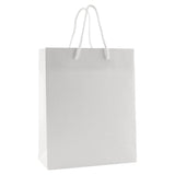 8&quot; x 4&quot; x 10&quot; Matte White Paper Eurotote Shopping Bags