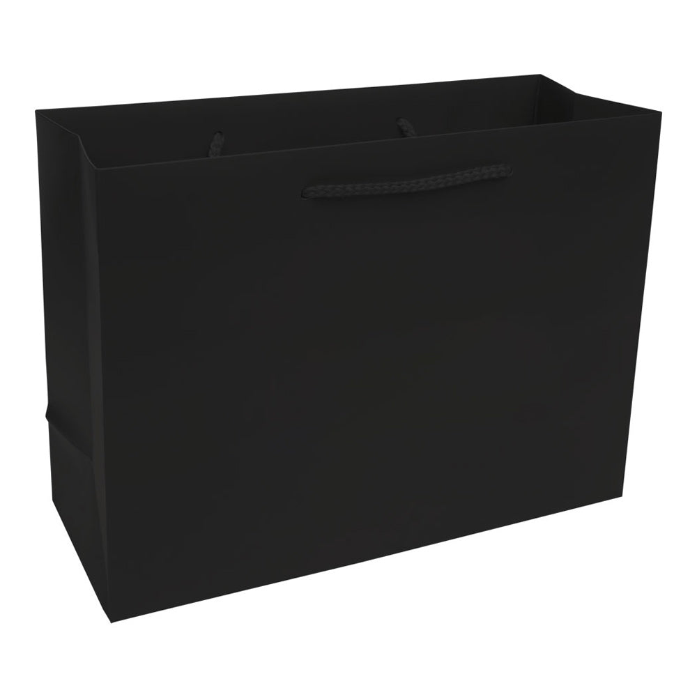 Matte Black Eurotote Shopping Bags 13&quot; x 5&quot; x 10&quot;