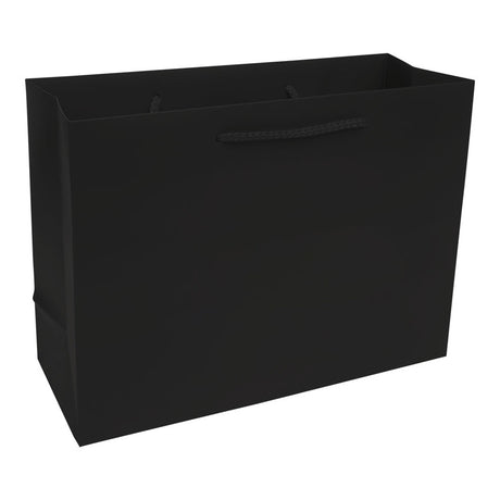 Matte Black Eurotote Shopping Bags 13&quot; x 5&quot; x 10&quot;