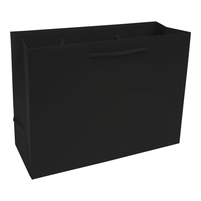 Matte Black Eurotote Shopping Bags 13&quot; x 5&quot; x 10&quot;