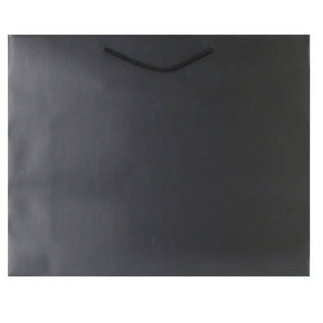 Premium Matte Black Eurotote Laminate Shopping Bags - 20" x 6" x 16"