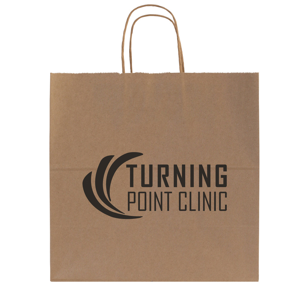 Custom Printed Brown Kraft Paper Shopping Bags