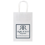 Custom Printed White Kraft Paper Shopping Bags