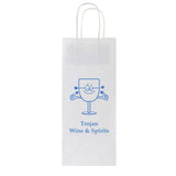 Custom White Kraft Paper Wine Shopping Bags