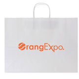Custom Printed White Kraft Gift Shopping Bags